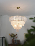 Layered Murano Glass Petal Chandelier by Bling Lighting Studio