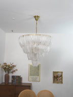 Layered Murano Glass Petal Chandelier by Bling Lighting Studio