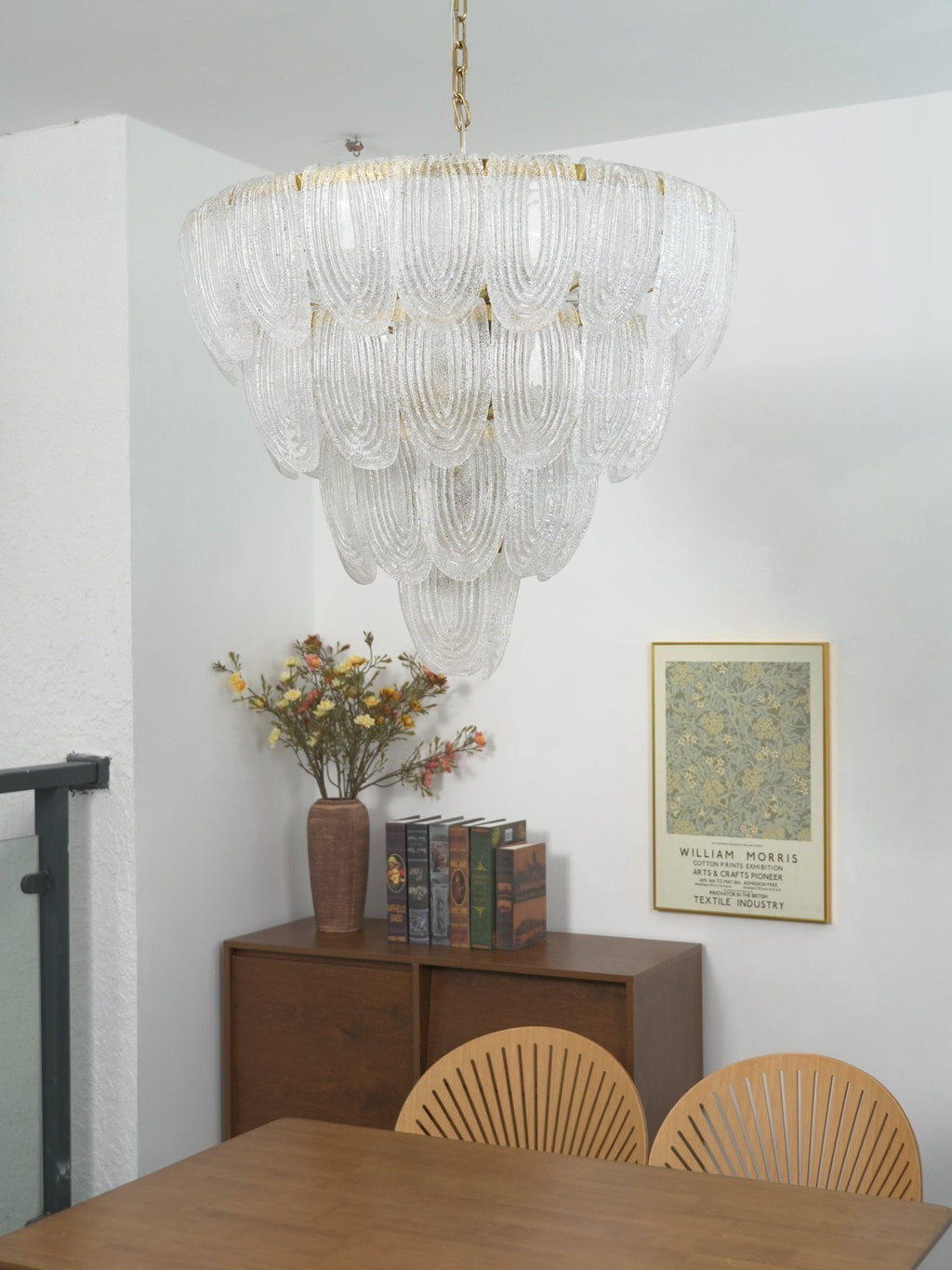 Layered Murano Glass Petal Chandelier by Bling Lighting Studio