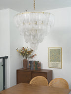 Layered Murano Glass Petal Chandelier by Bling Lighting Studio