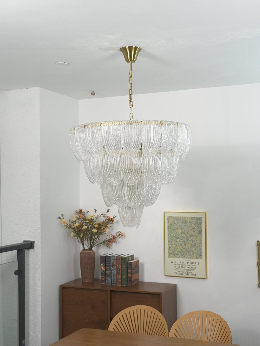 Layered Murano Glass Petal Chandelier by Bling Lighting Studio