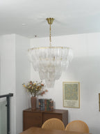 Layered Murano Glass Petal Chandelier by Bling Lighting Studio