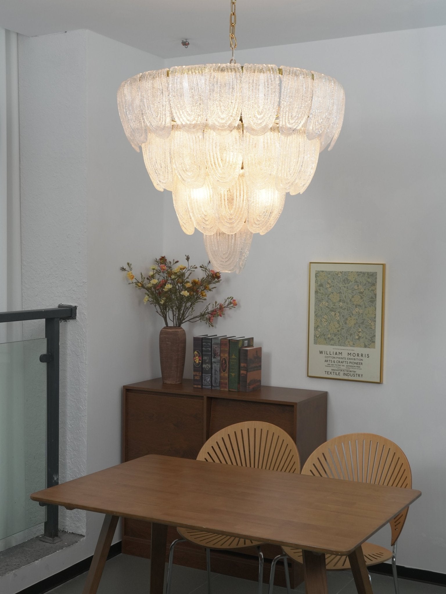 Layered Murano Glass Petal Chandelier by Bling Lighting Studio