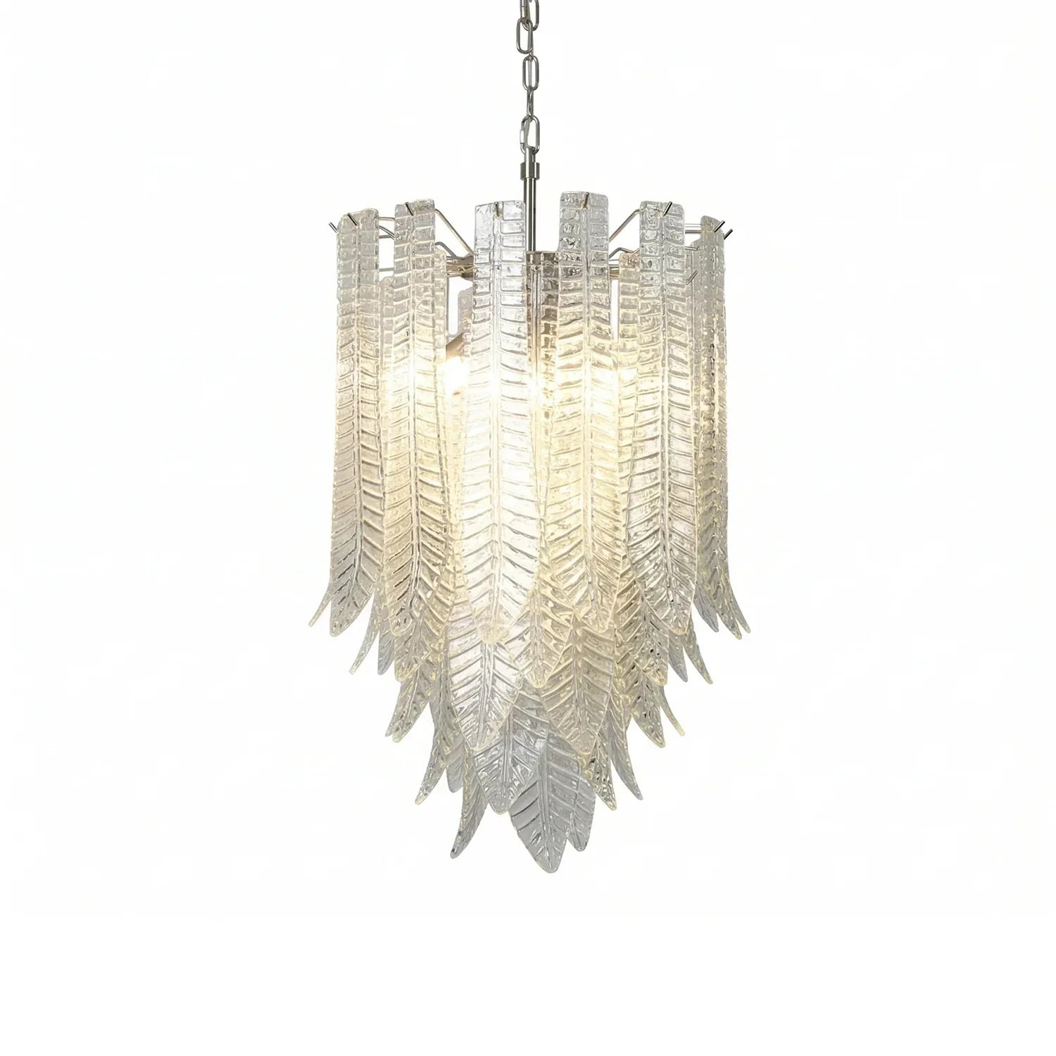 Leaf-Textured Layered Glass Chandelier product image