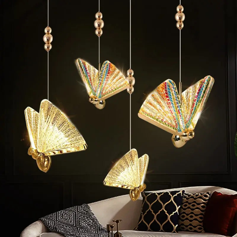 Led Butterfly Pendant Lights for high ceiling staircase and foyer lighting