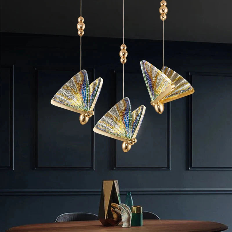Led Butterfly Pendant Lights for high ceiling staircase and foyer lighting