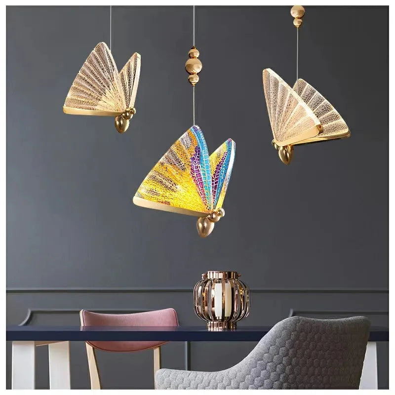 Led Butterfly Pendant Lights for high ceiling staircase and foyer lighting