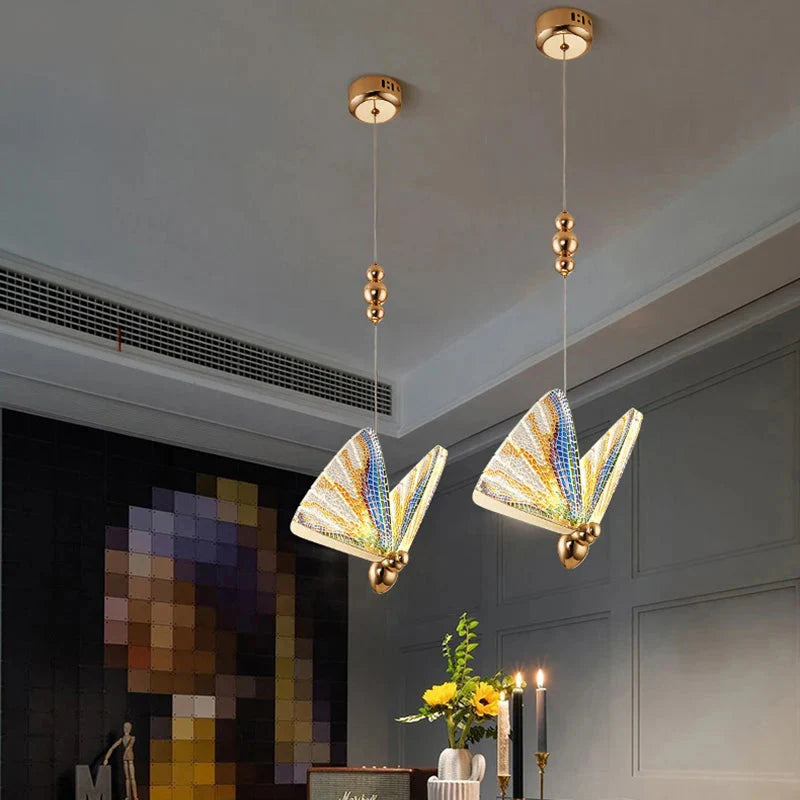 Led Butterfly Pendant Lights for high ceiling staircase and foyer lighting