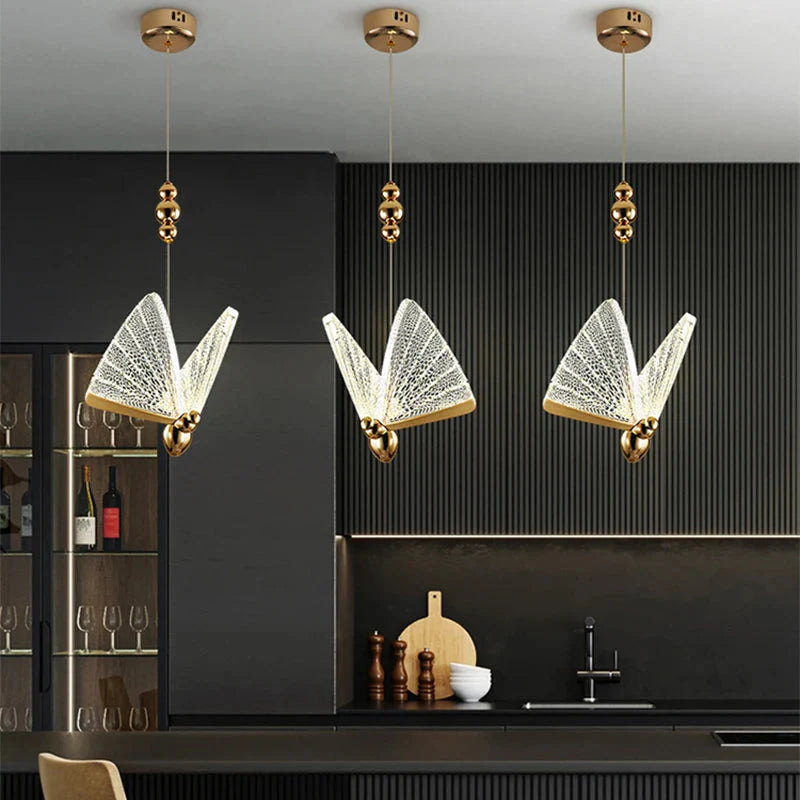 Led Butterfly Pendant Lights for high ceiling staircase and foyer lighting