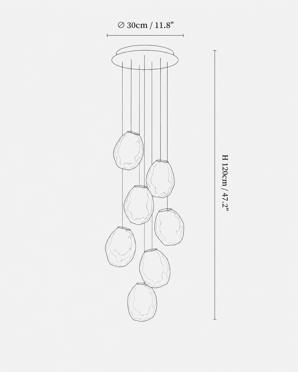 Liquid Glass Stone Pendant Light by Bling Lighting Studio