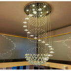 Lonas Large Foyer Crystal Chandelier for high ceiling staircase and foyer lighting