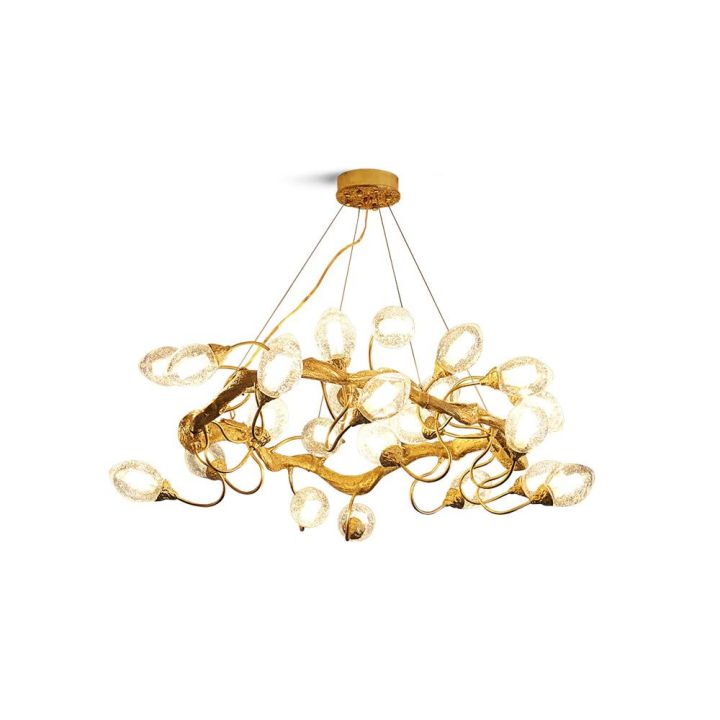 Branch Lotus Brass Chandelier by Bling Lighting Studio