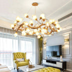 Branch Lotus Brass Chandelier by Bling Lighting Studio
