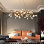 Branch Lotus Brass Chandelier by Bling Lighting Studio