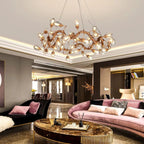 Branch Lotus Brass Chandelier by Bling Lighting Studio