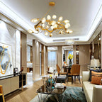 Branch Lotus Brass Chandelier by Bling Lighting Studio