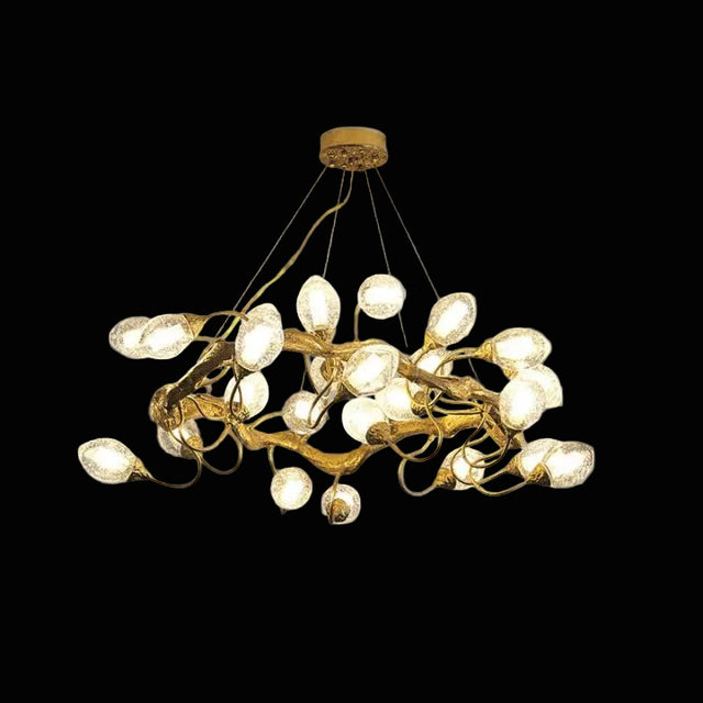 Branch Lotus Brass Chandelier by Bling Lighting Studio