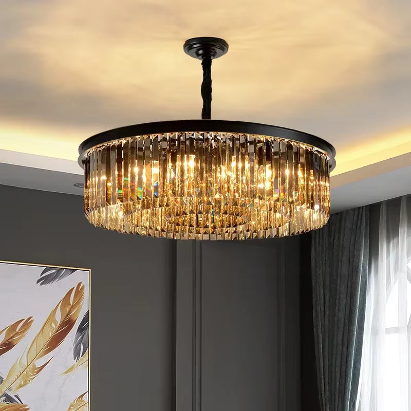 Lucinda Black Crystal Chandelier - Bling Lighting Studio