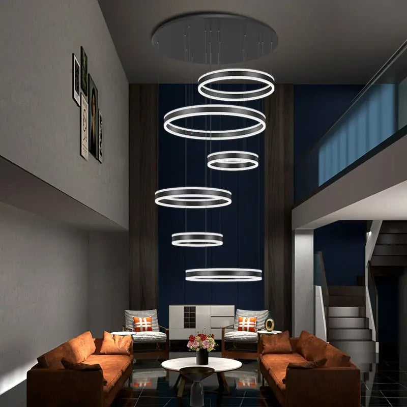 Lucy Modern Staircase Chandelier for high ceiling staircase and foyer lighting