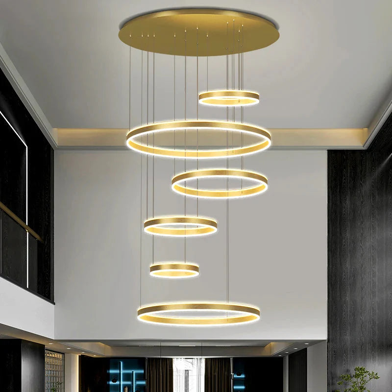 Lucy Modern Staircase Chandelier for high ceiling staircase and foyer lighting