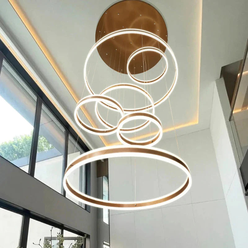 Lucy Modern Staircase Chandelier for high ceiling staircase and foyer lighting