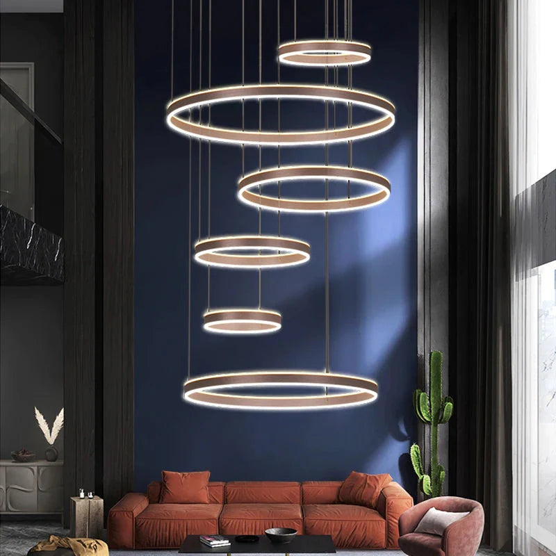 Lucy Modern Staircase Chandelier for high ceiling staircase and foyer lighting