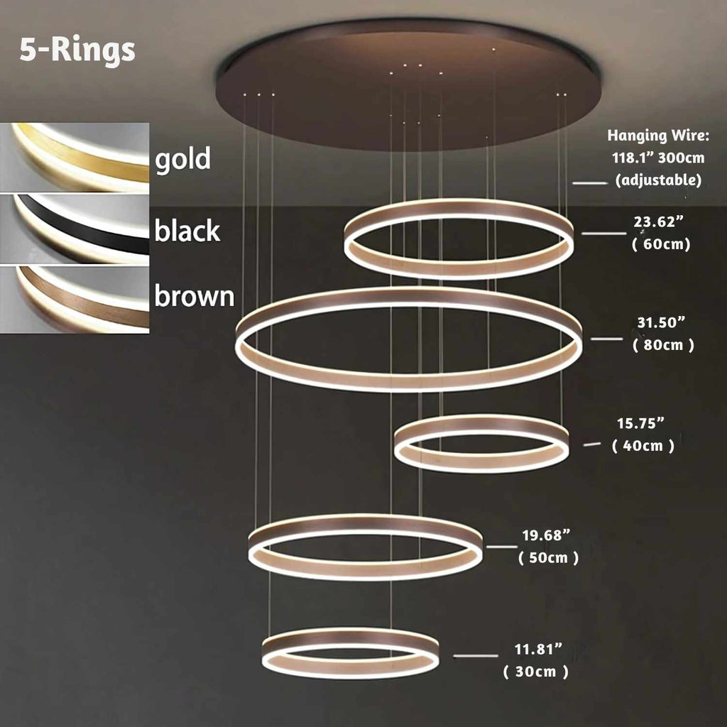 Lucy Modern Staircase Chandelier for high ceiling staircase and foyer lighting