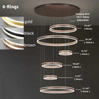 Lucy Modern Staircase Chandelier for high ceiling staircase and foyer lighting