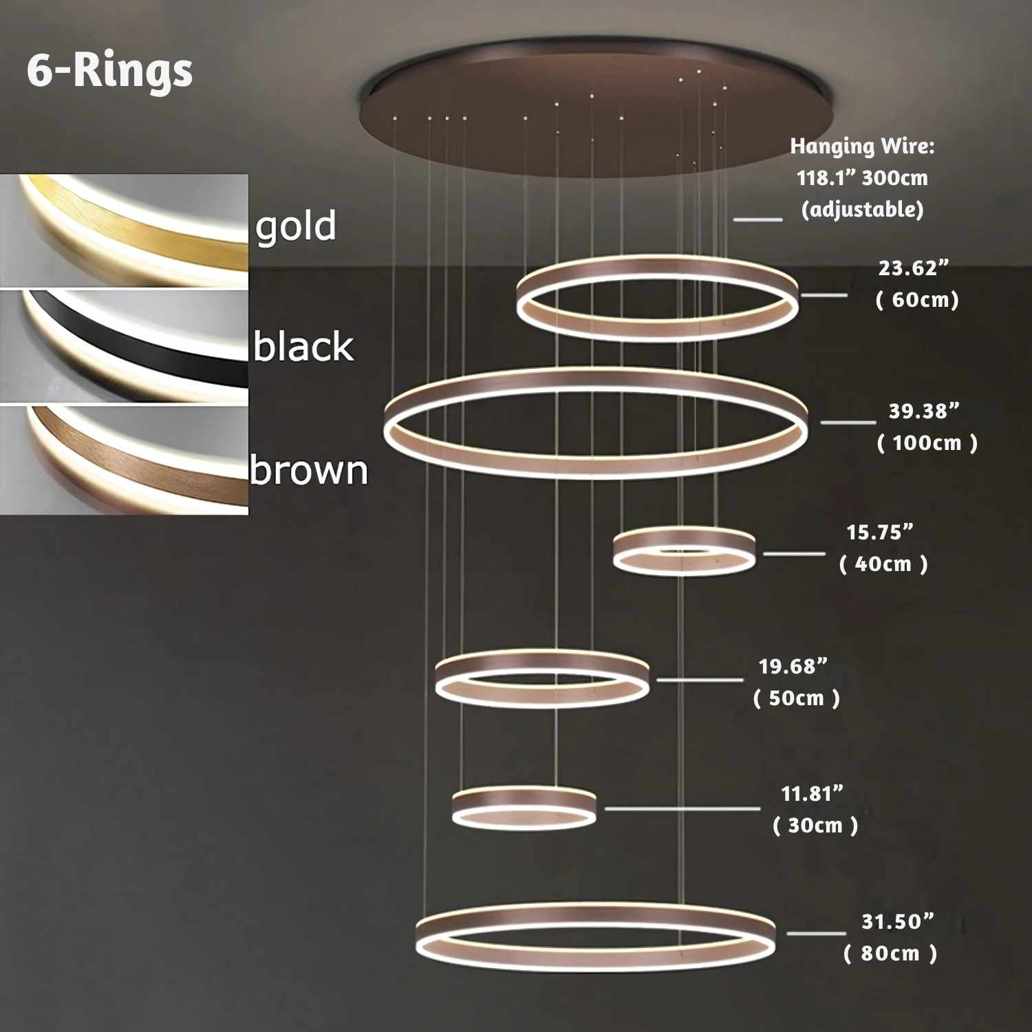 Lucy Modern Staircase Chandelier for high ceiling staircase and foyer lighting