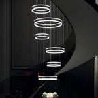 Lucy Modern Staircase Chandelier for high ceiling staircase and foyer lighting