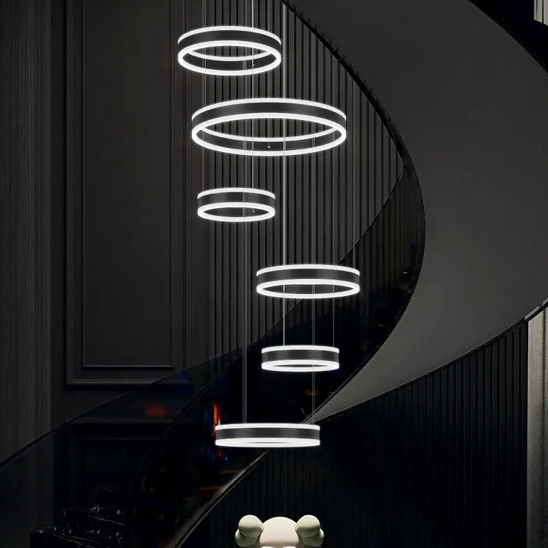 Lucy Modern Staircase Chandelier for high ceiling staircase and foyer lighting