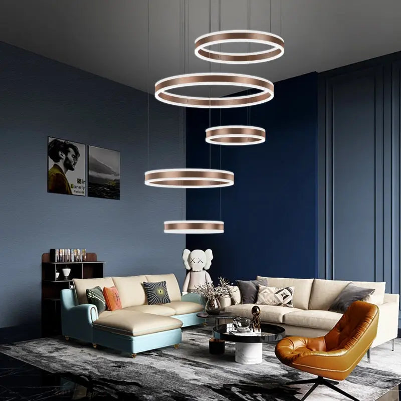 Lucy Modern Staircase Chandelier for high ceiling staircase and foyer lighting