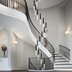 Lum Modern Black Foyer Chandelier For High Ceiling for high ceiling staircase and foyer lighting