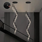 Lum Modern Black Foyer Chandelier For High Ceiling for high ceiling staircase and foyer lighting