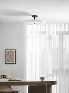 Luma Linen Drum Ceiling Light by Bling Lighting Studio