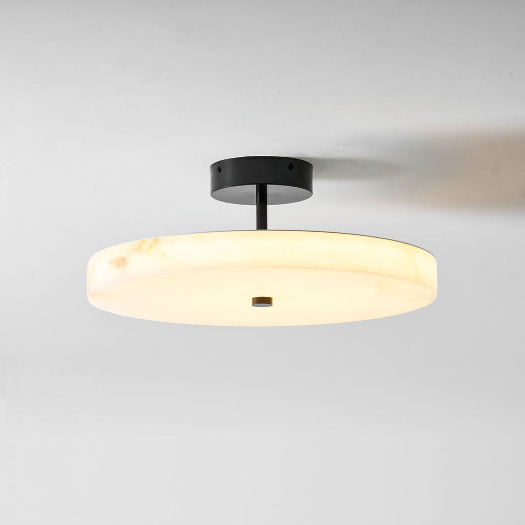 Luma Linen Drum Ceiling Light by Bling Lighting Studio