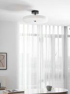 Luma Linen Drum Ceiling Light by Bling Lighting Studio