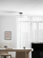 Luma Linen Drum Ceiling Light by Bling Lighting Studio