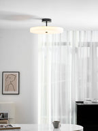 Luma Linen Drum Ceiling Light by Bling Lighting Studio