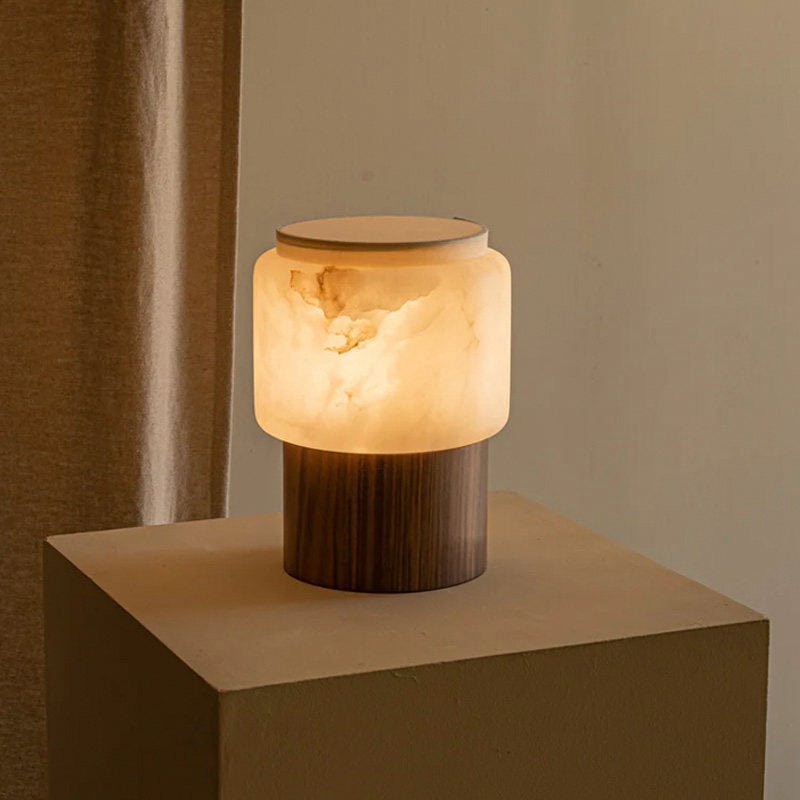 Luma Core Alabaster Table Lamp by Bling Lighting Studio