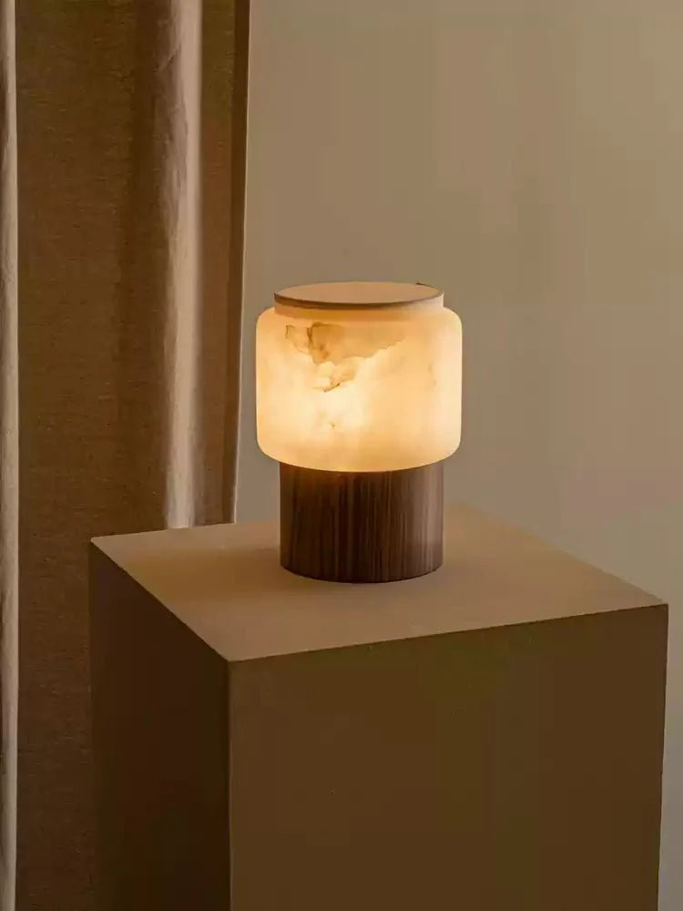 Luma Core Alabaster Table Lamp by Bling Lighting Studio
