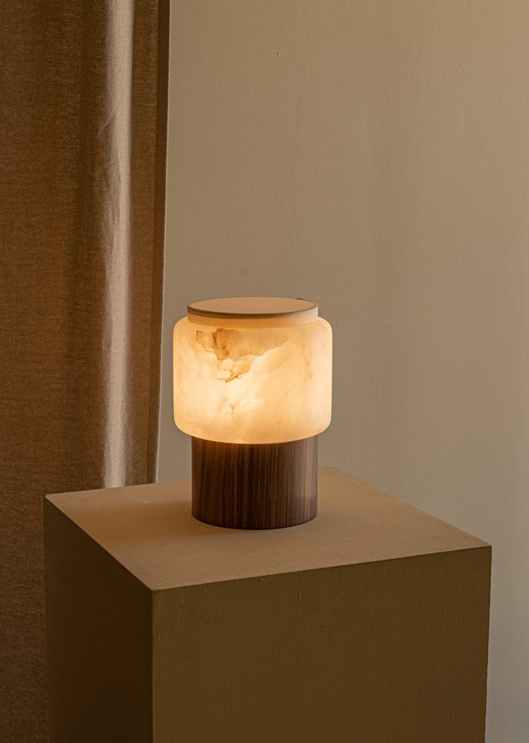 Luma Core Alabaster Table Lamp by Bling Lighting Studio