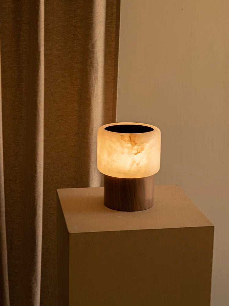 Luma Core Alabaster Table Lamp by Bling Lighting Studio