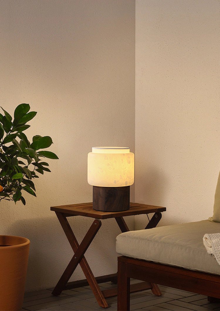Luma Core Alabaster Table Lamp by Bling Lighting Studio