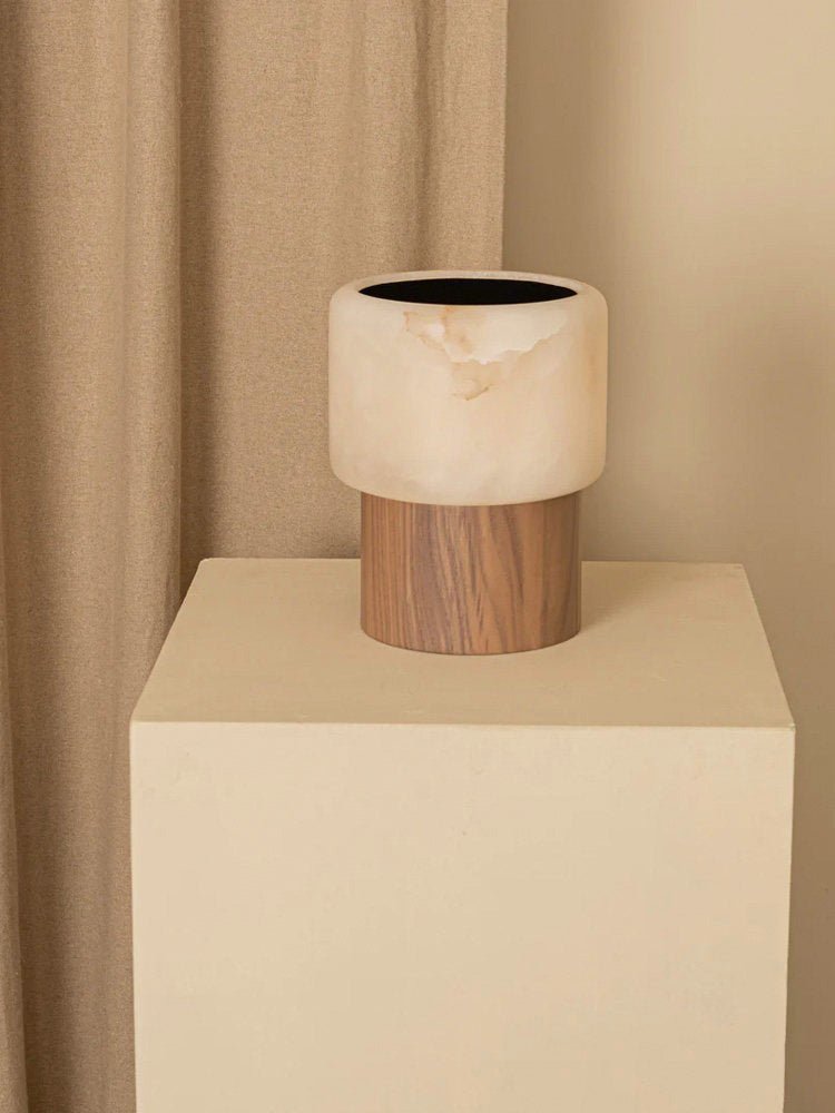 Luma Core Alabaster Table Lamp by Bling Lighting Studio