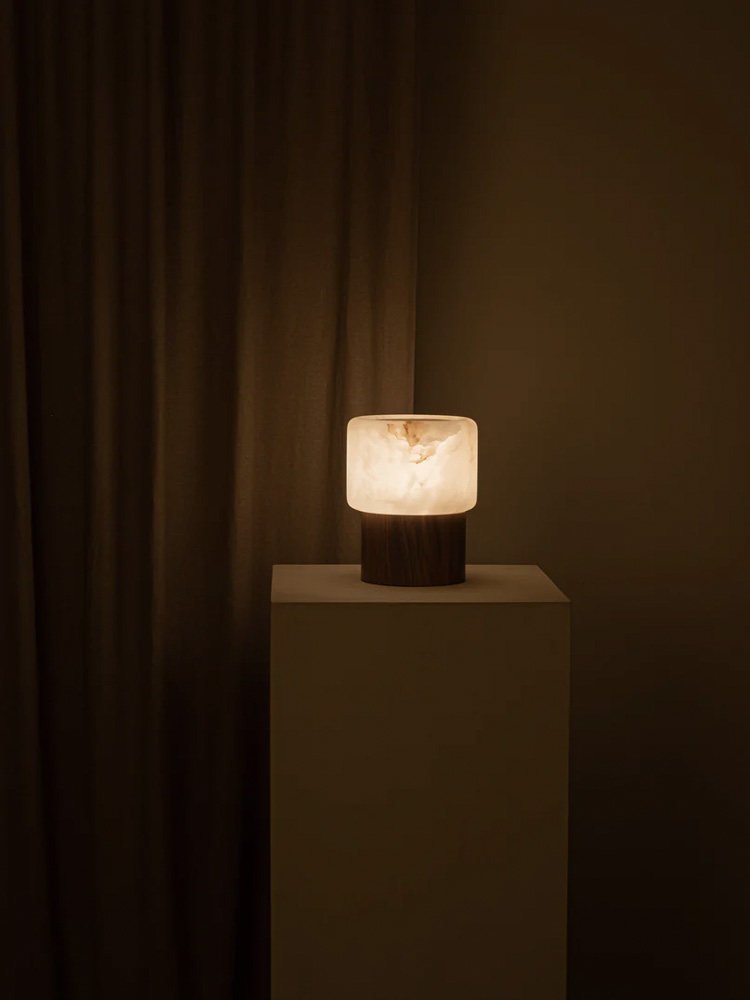 Luma Core Alabaster Table Lamp by Bling Lighting Studio