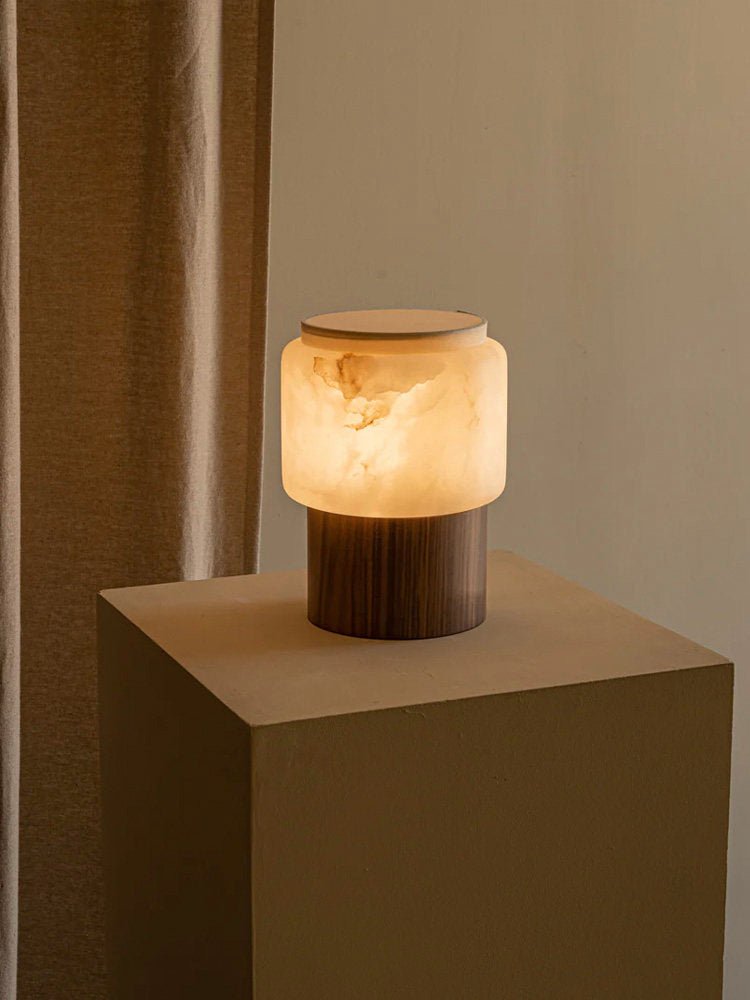 Luma Core Alabaster Table Lamp by Bling Lighting Studio