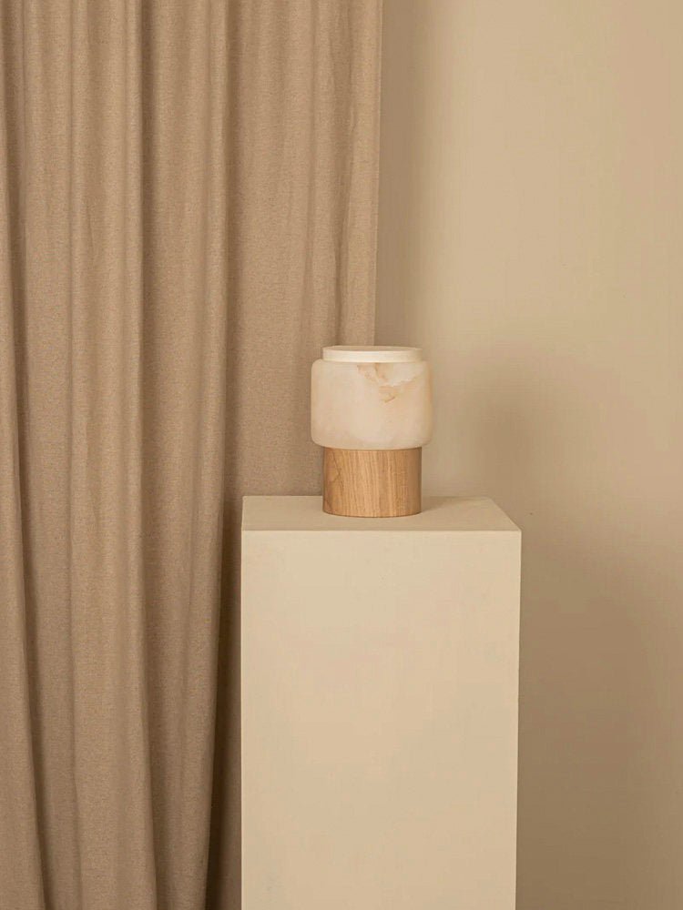 Luma Core Alabaster Table Lamp by Bling Lighting Studio