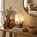 Luma Alabaster Panel Table Lamp by Bling Lighting Studio