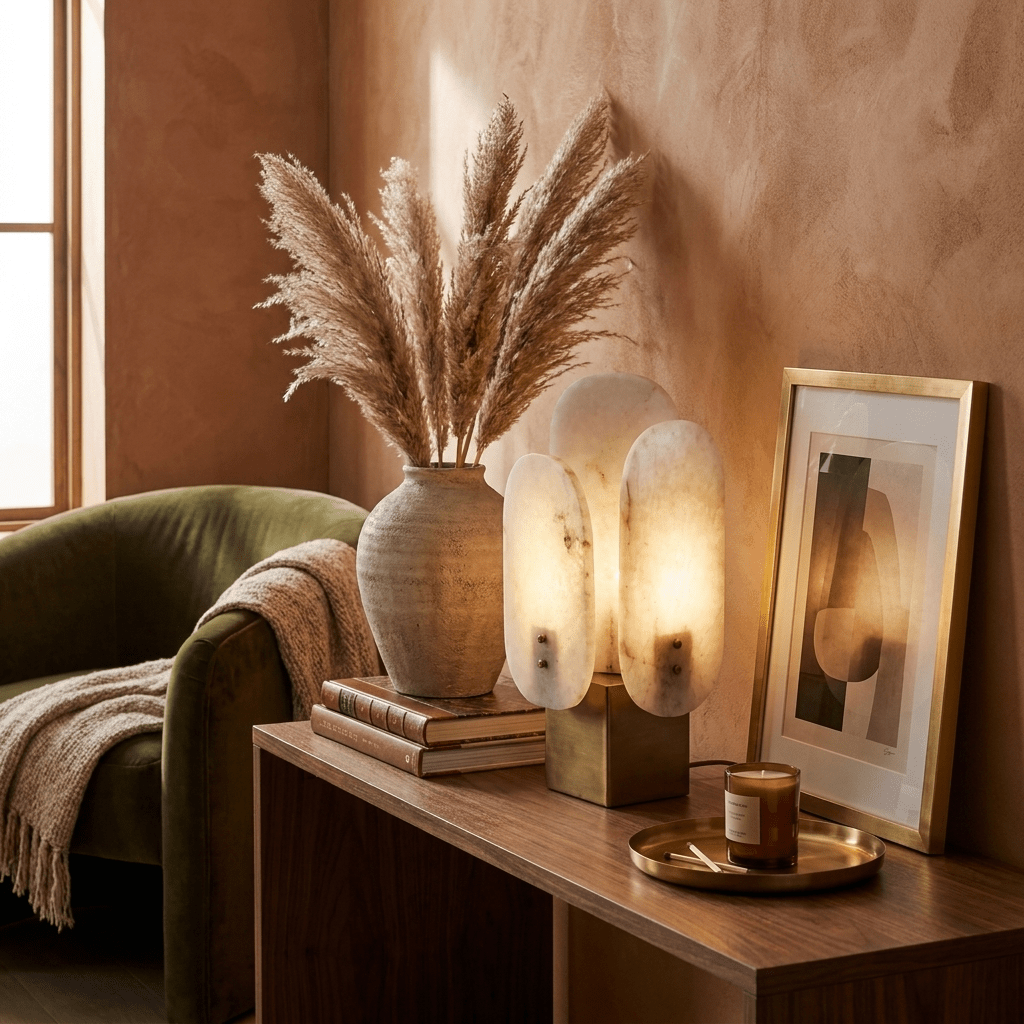 Luma Alabaster Panel Table Lamp by Bling Lighting Studio